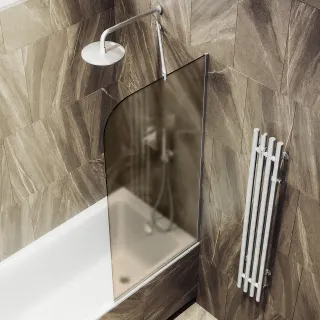 Шторка на ванну MaybahGlass MGV-76-5у 80см хром матовый